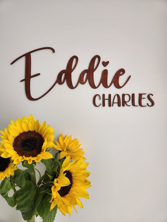 Wooden first and middle  name